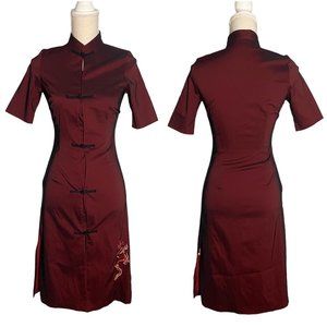 vintage Necessary Objects 90s Cheongsam Dress Embroidered dragon Y2K XS jacket